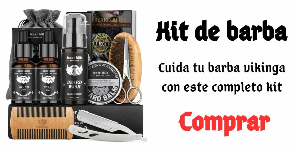 Cuida tu barba de vikingo con este completo kit. Aceites, locion, tijeras, cera