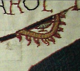 estandarte del cuervo vikingo en el tapiz de bayeux