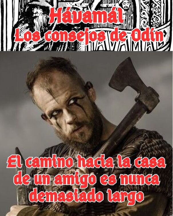 Havamal, proverbios vikingos de Odón con los personajes de la serie Vikings. Loki