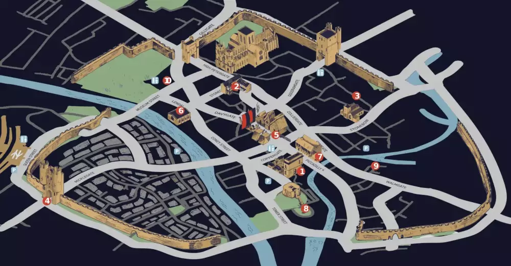 Mapa del festival vikingo de York