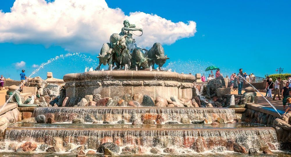 fuente escultura de la diosa nórdica Gefión en Copenhague